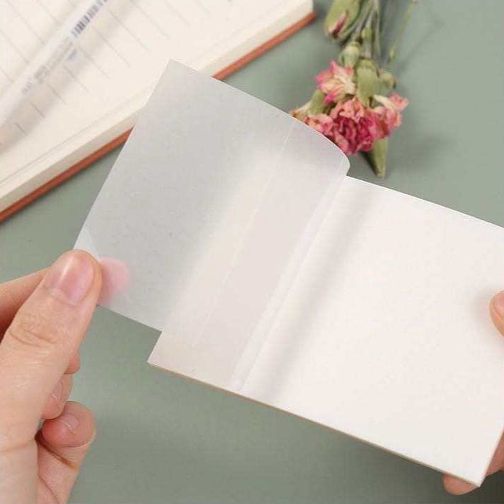 

Eksklusif KYUKA Sticky Notes Transparan 5 lembar Tahan Air Transparent Sticky Notes 76 x 76 Untuk Kantor Sekolah Plastik
