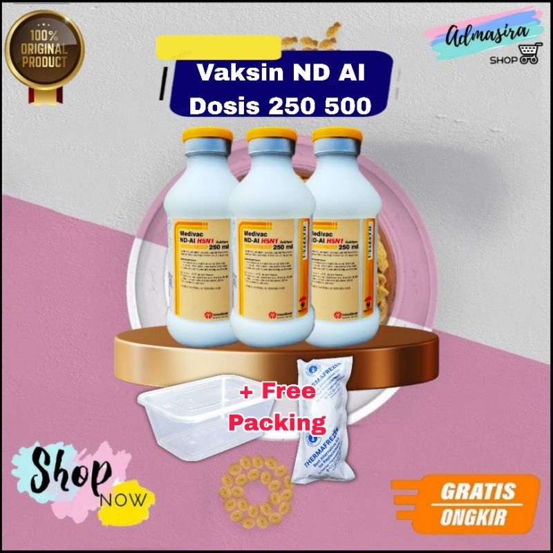 Vaksin Medivac ND AI H5N1 New Formula 250ml 500ml Dosis 500 1000 ekor Mencegah Aratan Flu Burung Pen