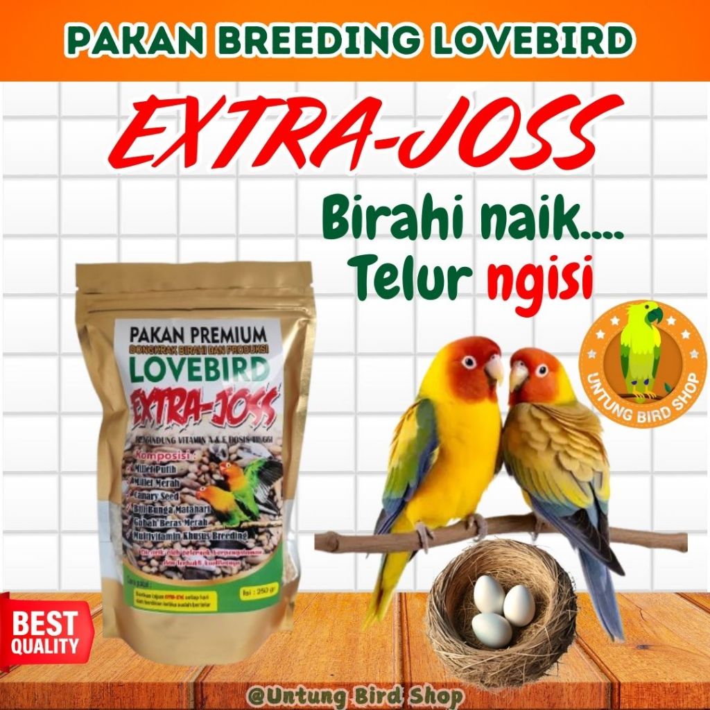 Pakan Ternak Lovebird. Pakan Breeding Lovebird. Pakan Premium Lovebird. Pakan Extra Joss Lovebird.
