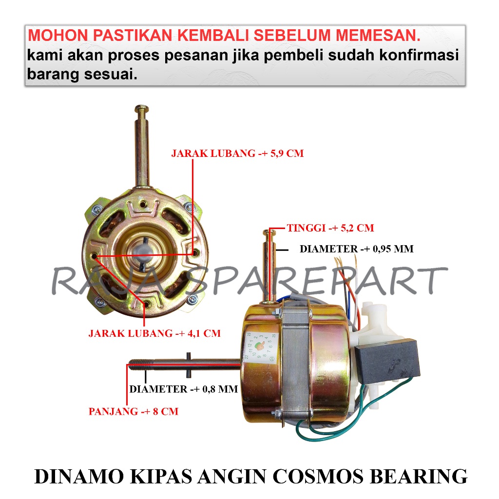 DKCB MOTOR KIPAS / DINAMO KIPAS ANGIN / DINAMO KIPAS ANGIN COSMOS BEARING