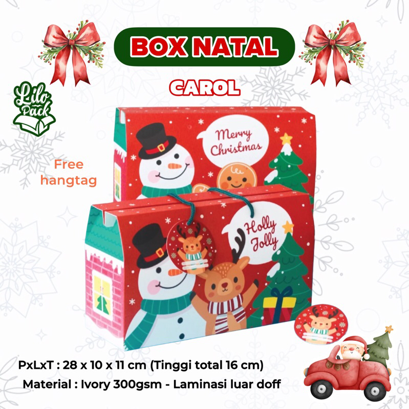 

CAROL | Box Hampers Toples Jar Natal Kotak Gift Packaging Toples Kue Kering Christmas