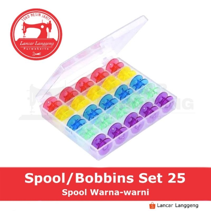 Bobbin / Spool Plastik Warna Mesin Jahit Portable
