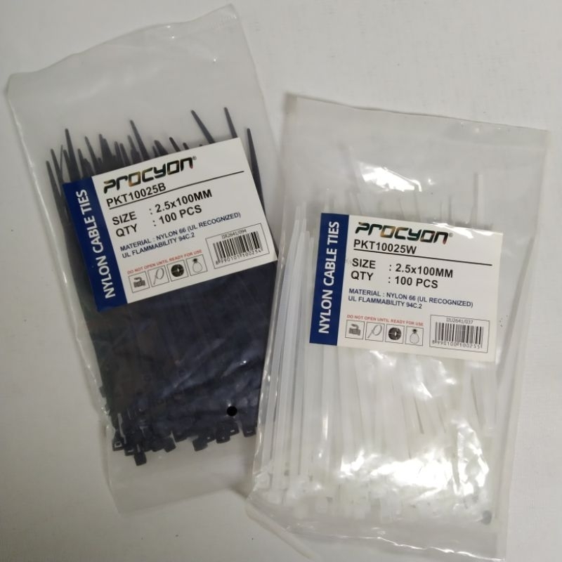 

Cable Ties Procyon 2.5x100mm 100pcs || Nylon Cable Ties