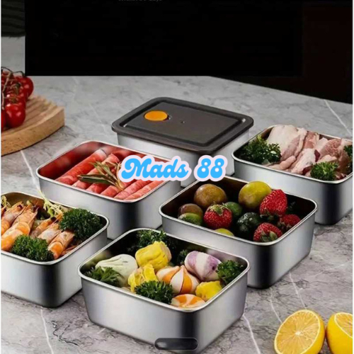 Kotak Lunch Boks Tempat Wadah Bekal Nasi Lauk Makan Siang Stainless Tahan Panas Portable