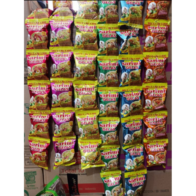 

SARIMI MIE GELAS KEMASAN RENCENG ISI 10PCS