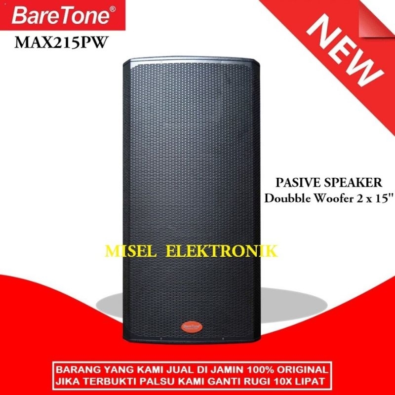 Speaker Pasif 15 Inch Double Woofer BareTone MAX15PW / MAX15 PW
