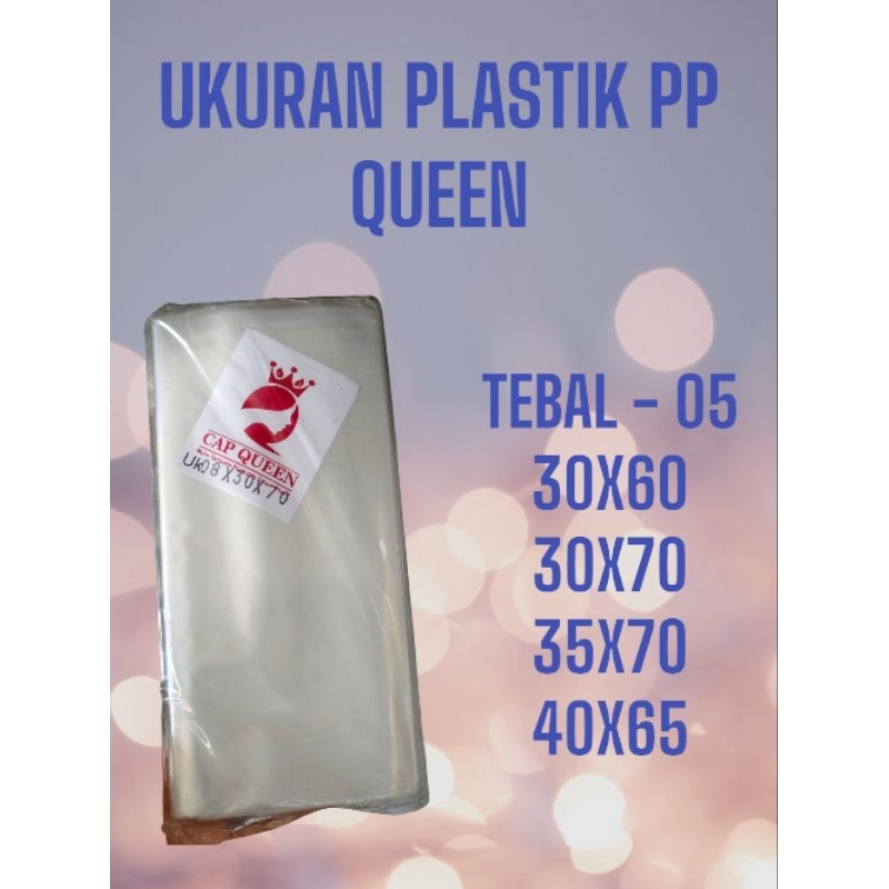 PLASTIK PP QUEEN / PLASTIK POTONGAN TEBAL 05 UKURAN 30X60 35x70  30x70