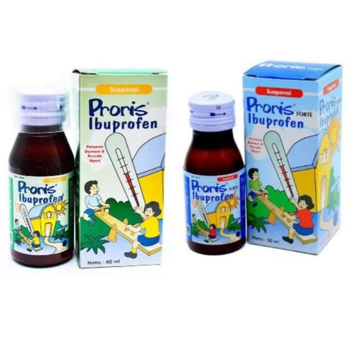 Proris Sirup Hijau / Proris Forte Sirup Biru 60ml - Proris Ibuprofen Syrup Obat Penurun Panas Demam 