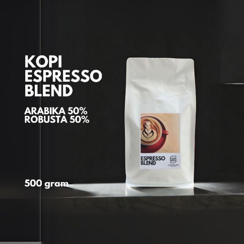 

Kopi espresso blend ( Arabika 50% Robusta 50% ) / House blend coffee / 500 Gram/ biji bubuk