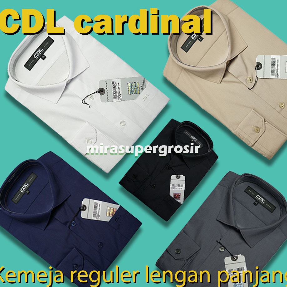 HARGA SPESIAL CDL CARDINAL Kemeja Pria REGULAR Lengan Panjang Original Polos Baju Atasan Kerja Cowo 