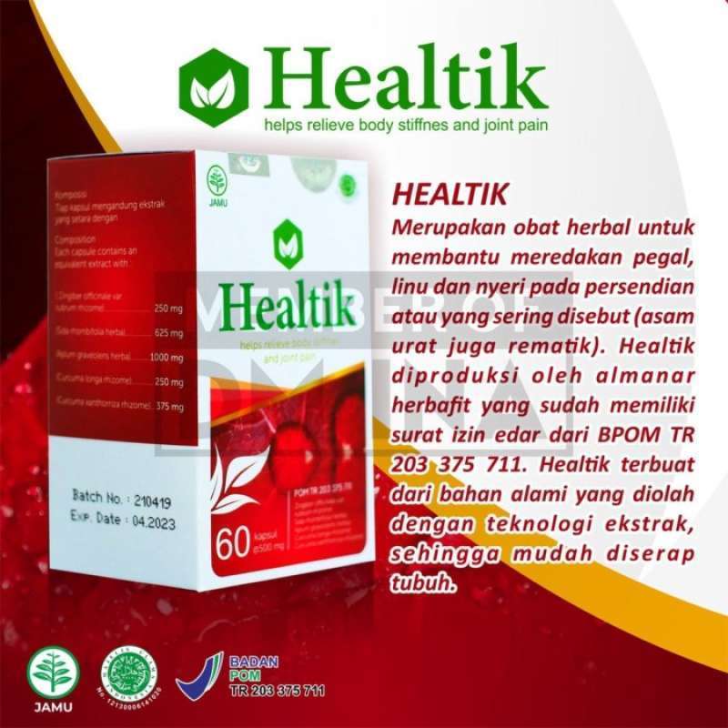 HEALTIK ASLI ORIGINAL OBAT UNTUK NYERI SENDI REMATIK ASAM URAT HERBAL