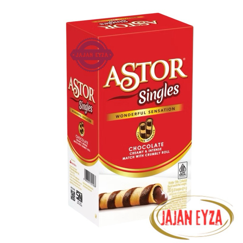 

MAYORA ASTOR SINGLES BOX / WAFER STIK COKELAT / WAFER RENYAH ISI COKLAT