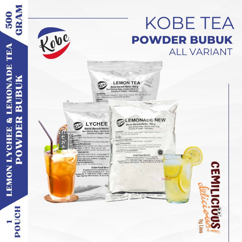 

Kobe Tea Powder Bubuk Lemon Tea | Lychee Tea | Lemonade 500 gram