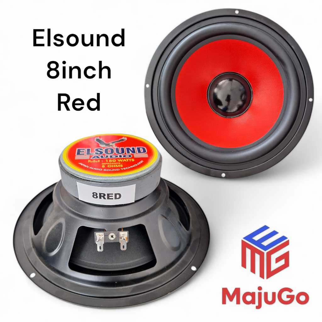 SPEAKER ELSOUND 8 INCH RED