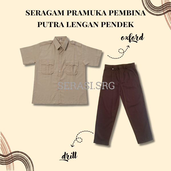 serasi seragam pramuka pembina putra lengan pendek| stelan seragam pembina pramuka| pembina pramuka