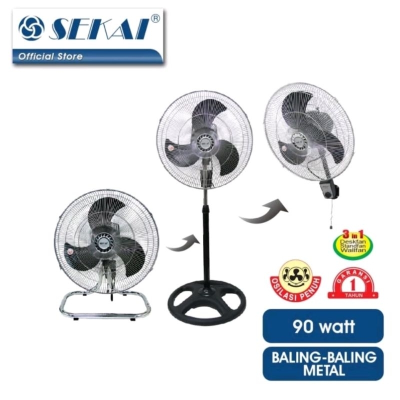 KIPAS ANGIN SEKAI IST-1851 3 IN 1 (16 inch) kipas angin besar kipas angin besi kipas angin stainless