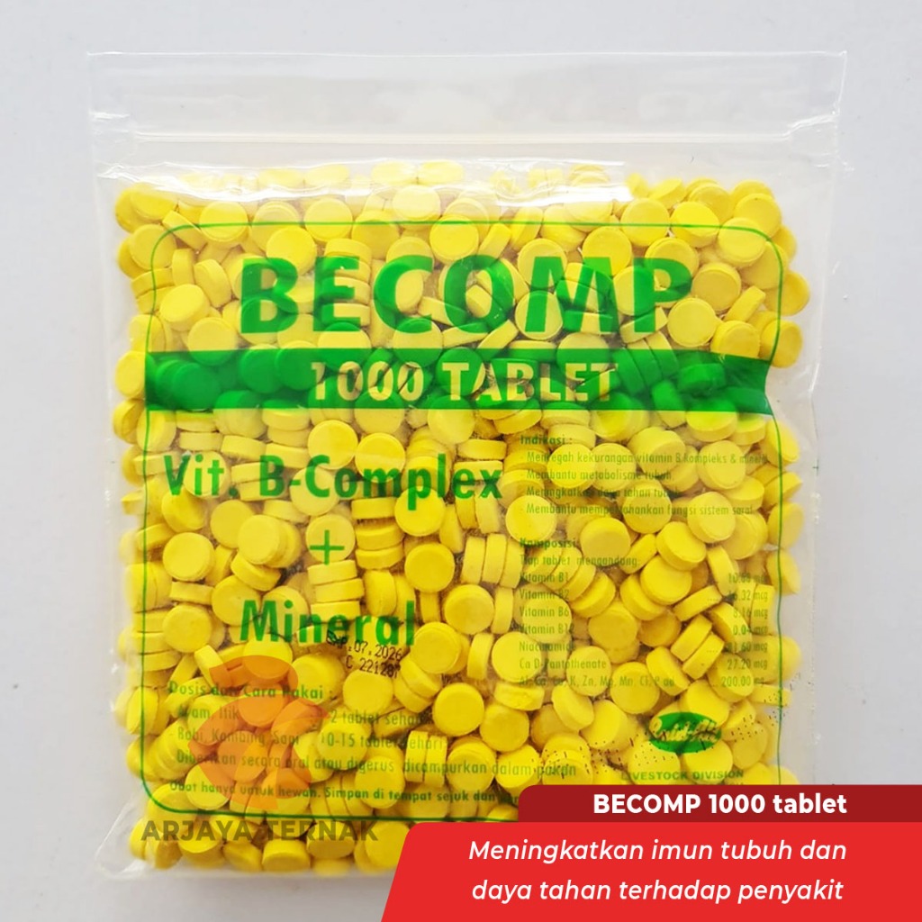 Vitamin B Kompleks 1000 tablet vitamin mineral ayam bebek domba kambing
