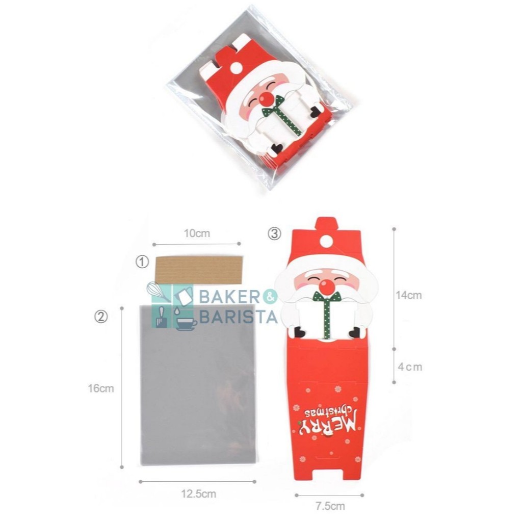 

Xmas Box Cookies Bag Santa Set/5 box toples kue kering hampers kue natal Christmas