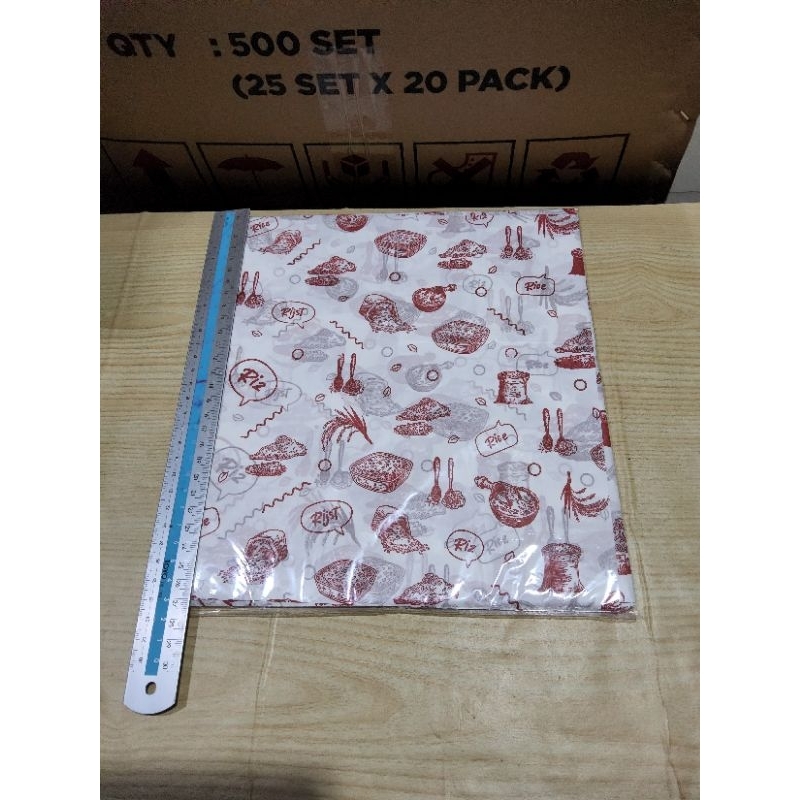 

KERTAS NASI MOTIF / PAPER RICE MOTIF UK. 25X27, Isi 1 pak : 100 lembar.