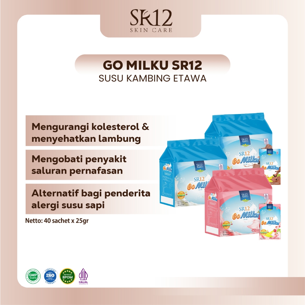 

SR12 Go Milku Susu Kambing Etawa Kemasan Bag Isi 40 Sachet - Susu Kambing Etawa BPOM