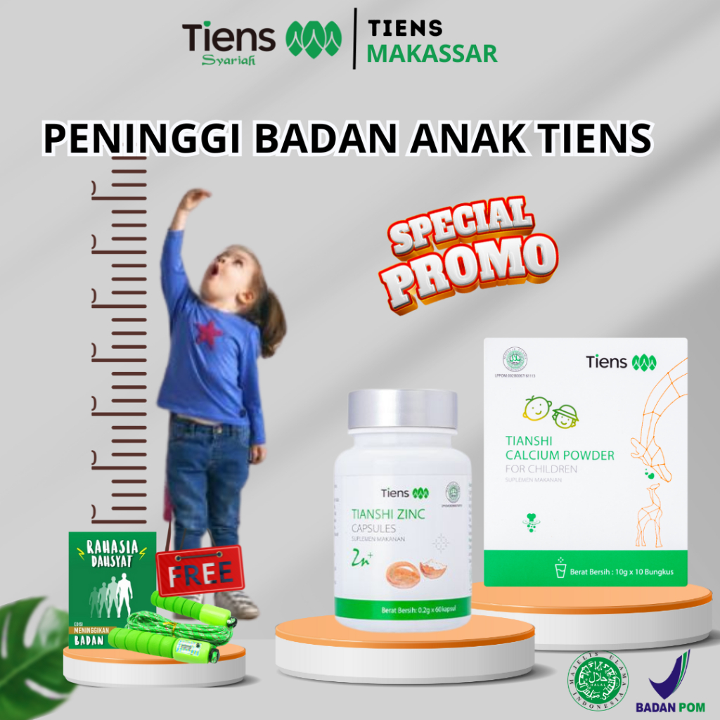 TIENS Paket Peninggi Badan Anak Anak Tiens Susu Kalsium Anak Dan Tianshi Zinc Capsules Tiens