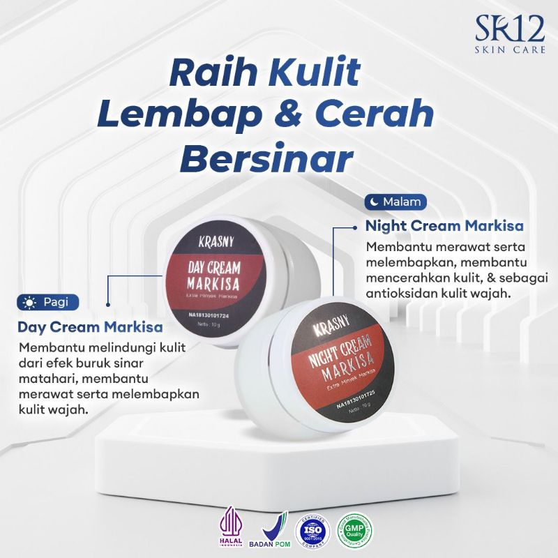 TERLARIS  KRASNY DAY CREAM | KRASNY NIGHT CREAM SR12 | Cream Markisa | Extrak Lidah Buaya | Minyak B