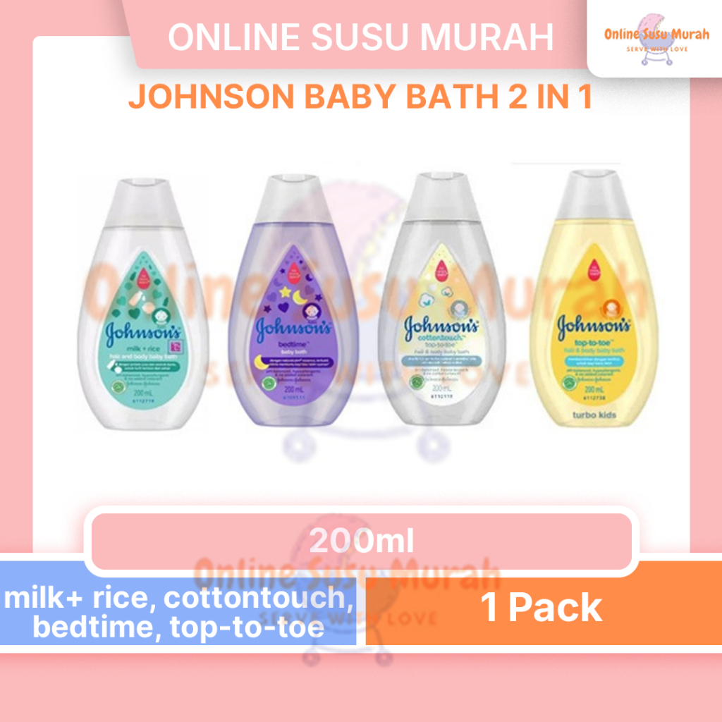JOHNSON BABY BATH COTTON TOUCH / TOP TO TOE / MILK + RICE / BEDTIME 2IN1 200ML PRLA