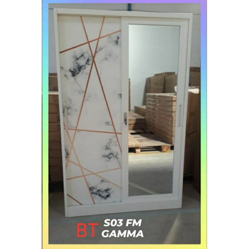 LEMARI PAKAIAN IMPORTA FULL BESI PINTU SLIDING/LEMARI BESI 2 PINTU SLIDING/LEMARI FULL BESI SLIDING 