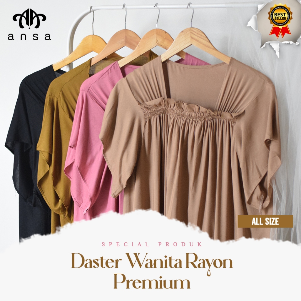 Daster Rayon Polos Premium Kekinian | Daster Kerut | Daster Rayon