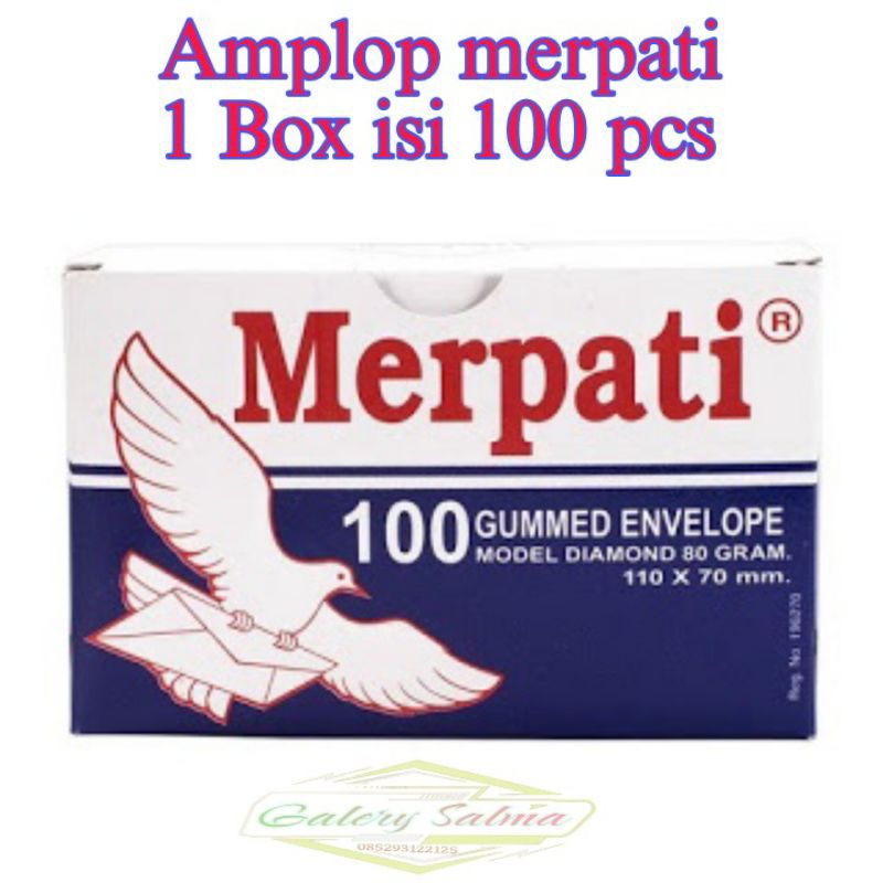 

1 Box Amplop Merpati ukuran 110 x 70 mm isi 100 pcs