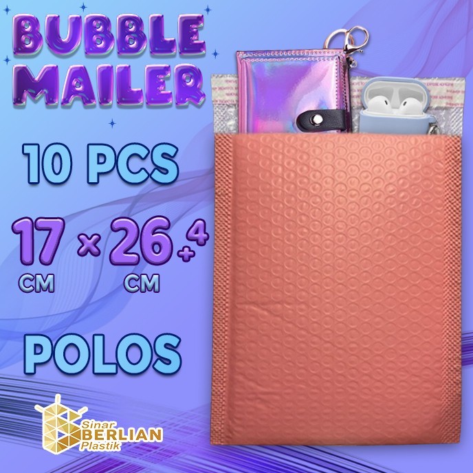 

Amplop Bubble Mailer Wrap Polos Pink Premium Quality 17x26+4 - 10PCS