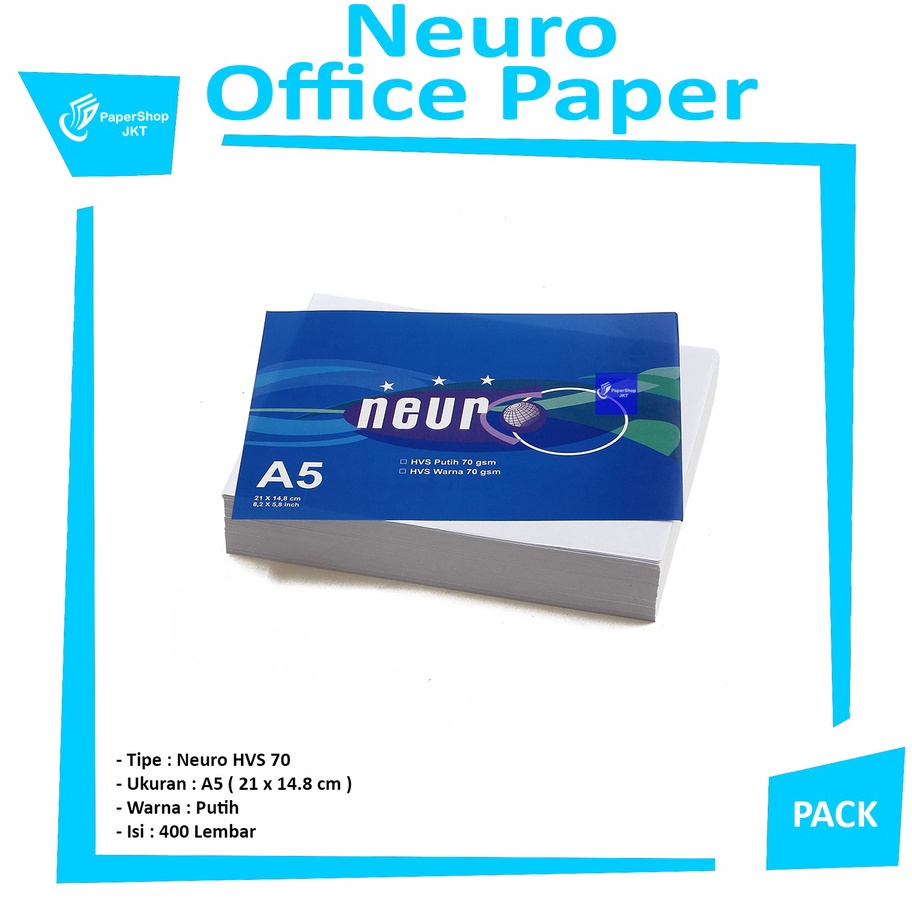 

Istimewa NEURO Kes Print A5 HVS Putih 7gr Pack