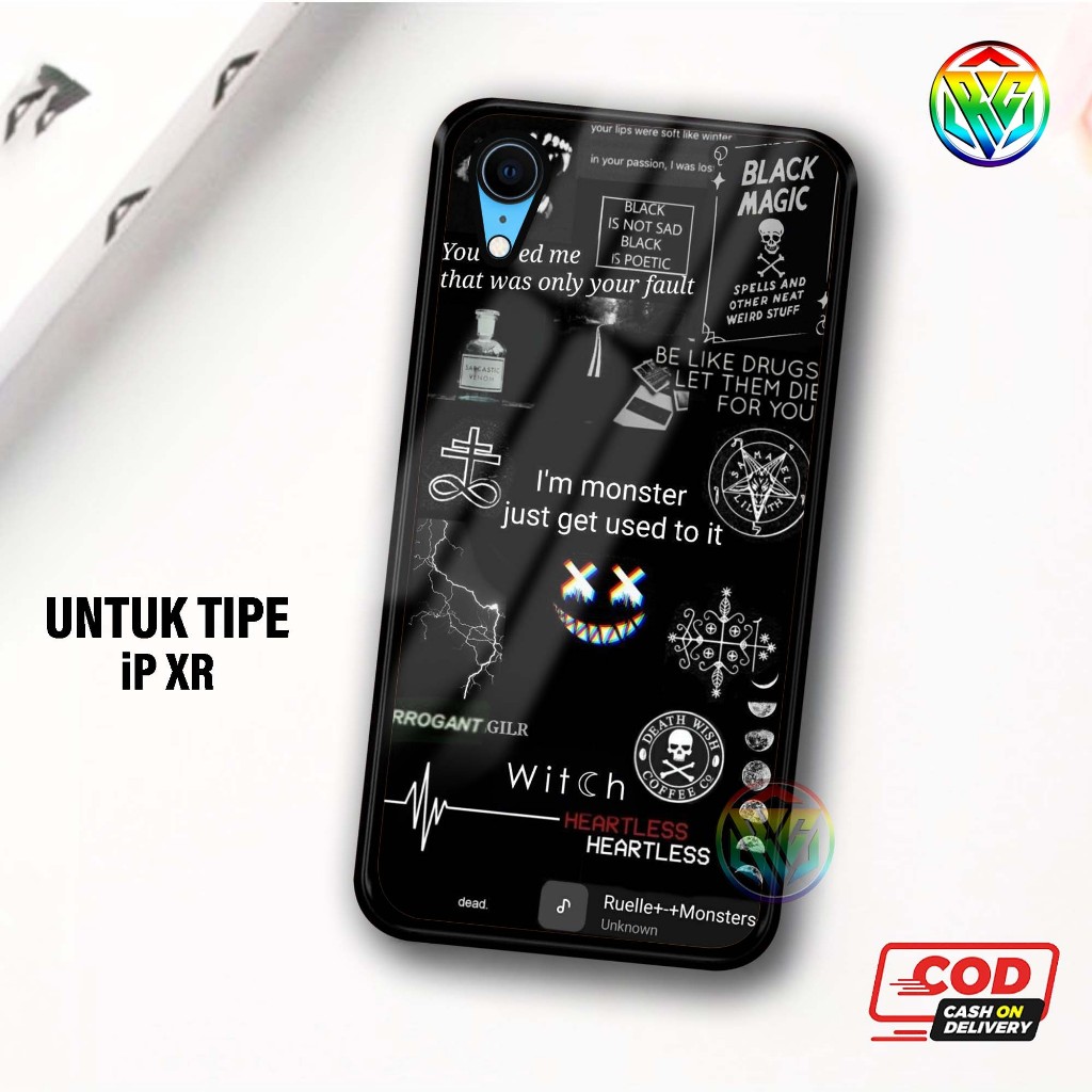 Real Case iPHONE XR Terbaru Case kilau - New Case Glossy casing Hp IPHONE XR [Motif STCKR] - Hardcas