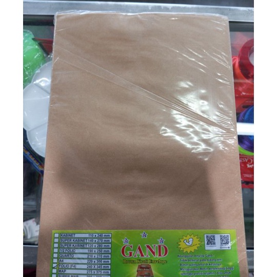 

Price Amplop Coklat polos Folio Gand 1pak1pcs