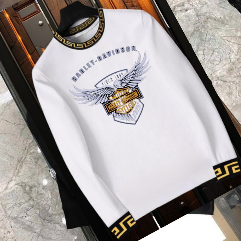 kaos manset kuning panjang motif HD elang putih