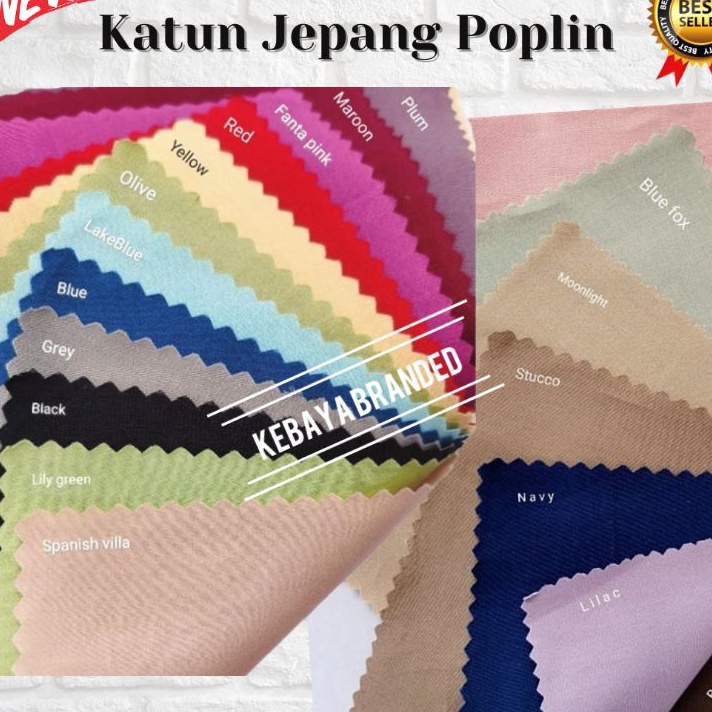 PRODUCT TERKECE  Kain Katun Jepang 1 Cotton Jepang Polos Meteran  Kain Katun Poplin bukan tokai senk