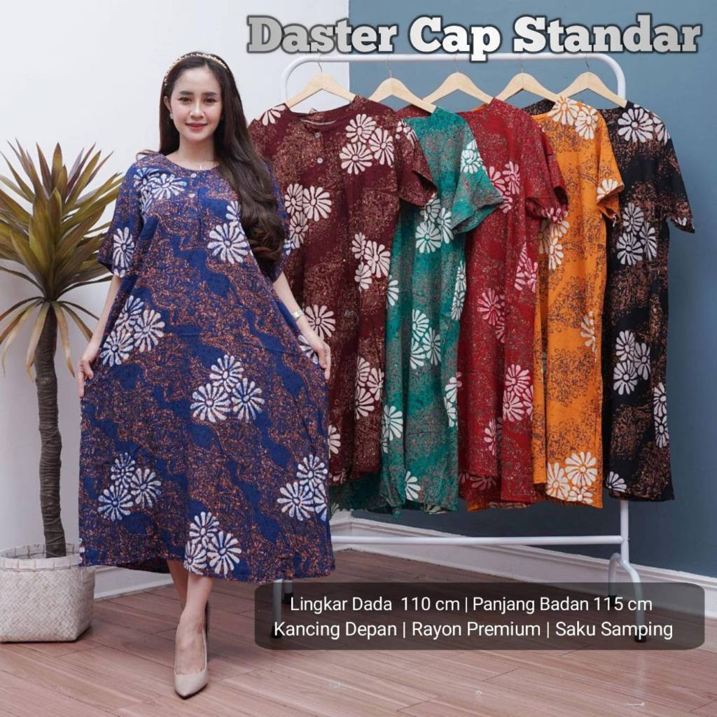 ZAHRA BATIK GROSIR DASTER BAJU TIDUR DASTER KANCING DEPAN STANDAR BUSUI LD 110