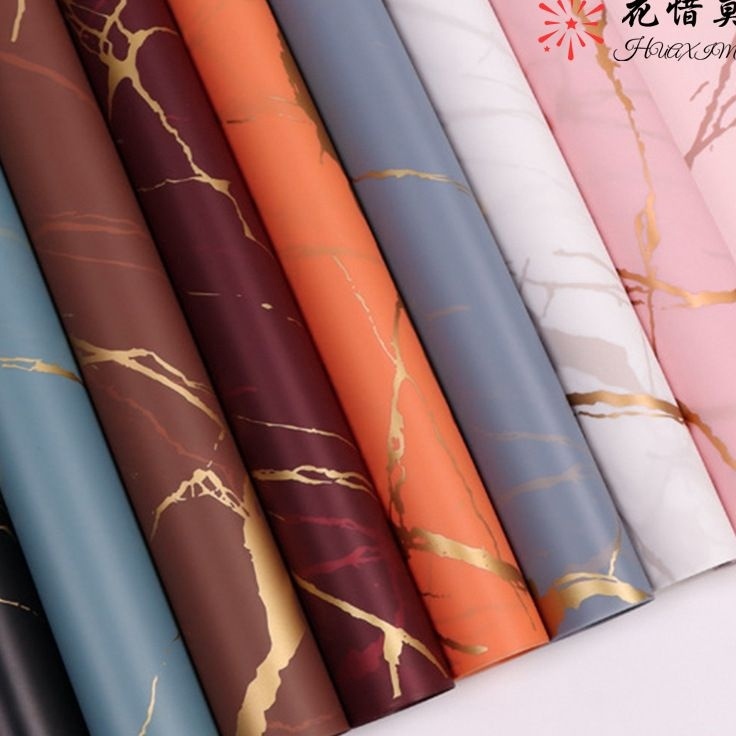 

Langsung Miliki 1 pak 2 lembar cellophane kertas bucket bunga motif marble