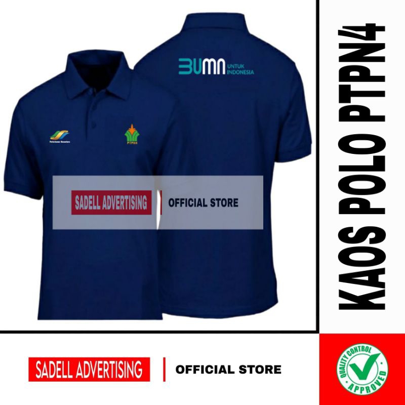 Kaos Polo PTPN 4 Perkebunan Nusantara BUMN Navy Lengan Pendek Pria Bordir