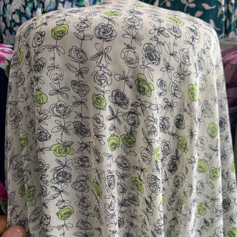 kain sifon motif bunga kecil - kain ceruti motif - kain ceruty motif bunga