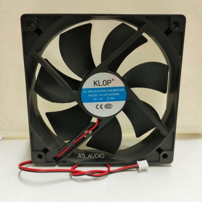 FAN DC 12cm × 12cm DC 12v 0.30 A + SOCKET KLOP KIPAS DC 12×12