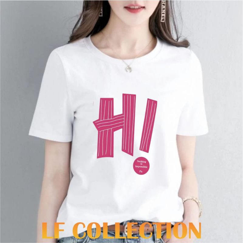 Kaos oblong wanita distro kekinian/atasan kaos wanita distro/baju kaos wanita printing bahan katun