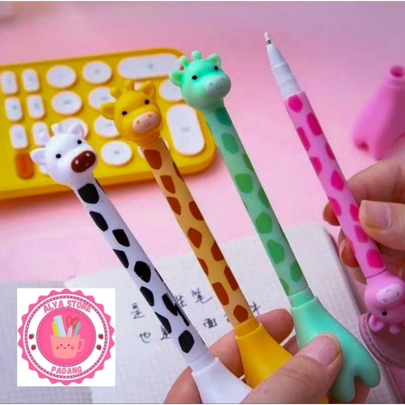 

( 1 Pcs ) PENA GEL KARAKTER JERAPAH/ PENA ANIMAL GIRAFFE