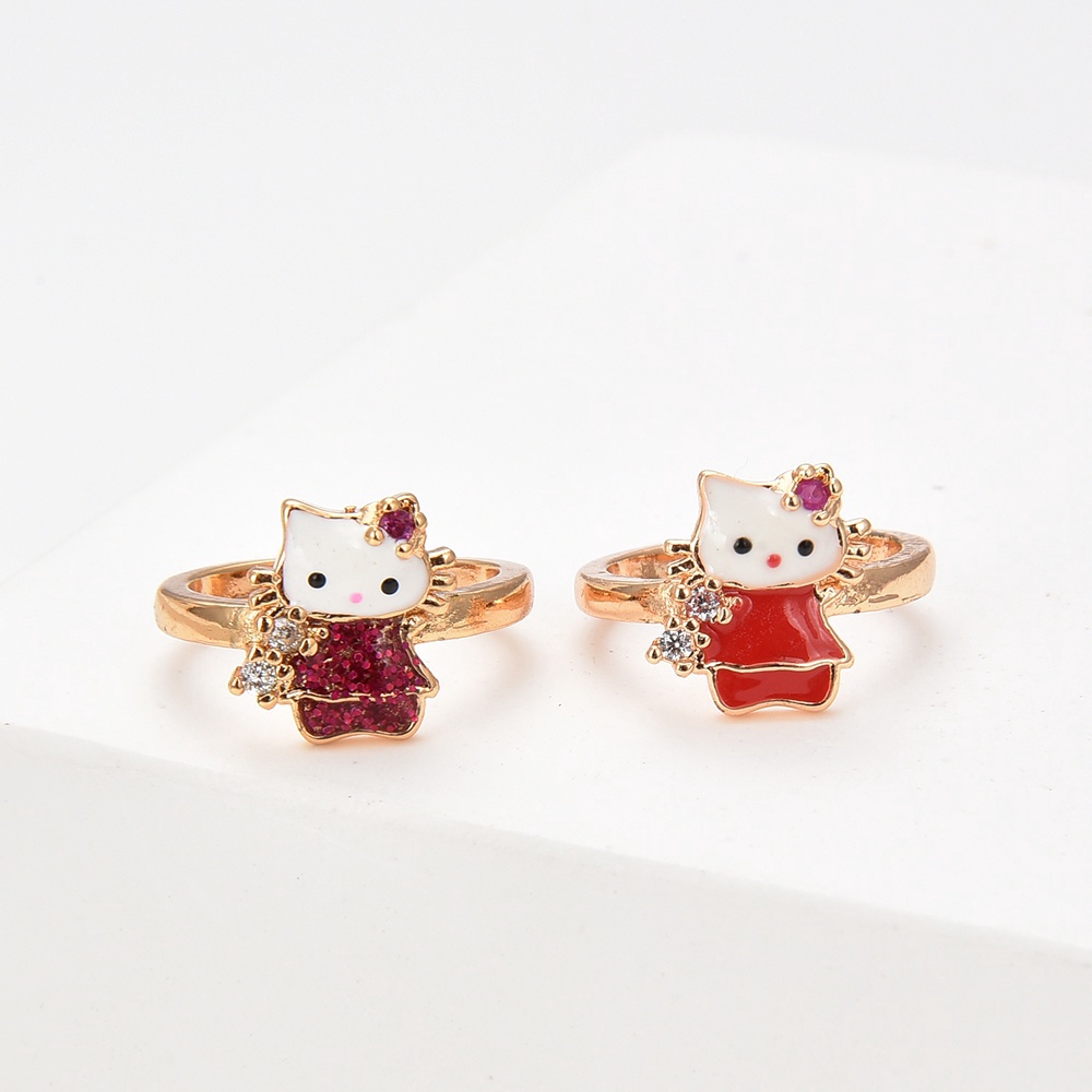 3J Boneka cincin anak wanita tunangan anti karat emas asli tidak luntur korea silver murah polos cou