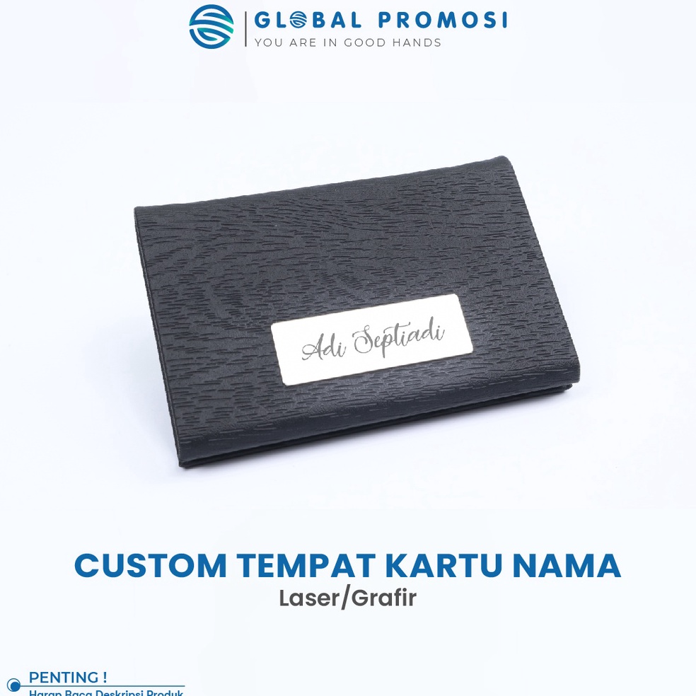 

KODE X54S Custom Tempat Kartu Nama Name Card Holder Stainless Laser Grafir NamaLogo Branding Promosi Perusahaan