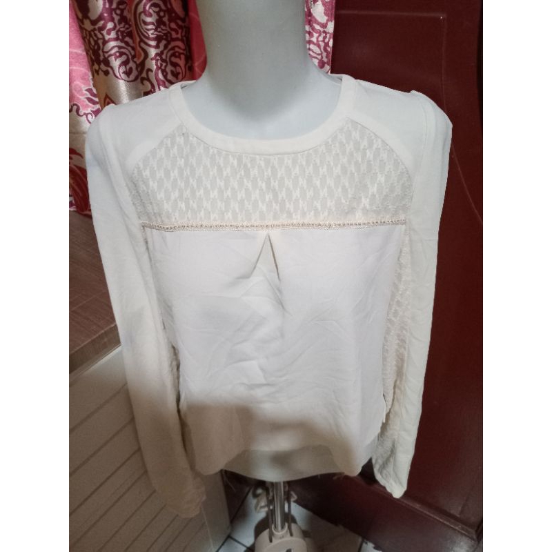 [ PRELOVED THRIFT SECOND ] BLOUSE AESTHETIC VINTAGE COQUETTE CROP MURCE