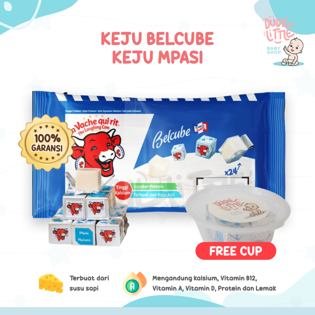 

Keju Belcube, Keju Mpasi Plain BPOM Isi 4Pcs