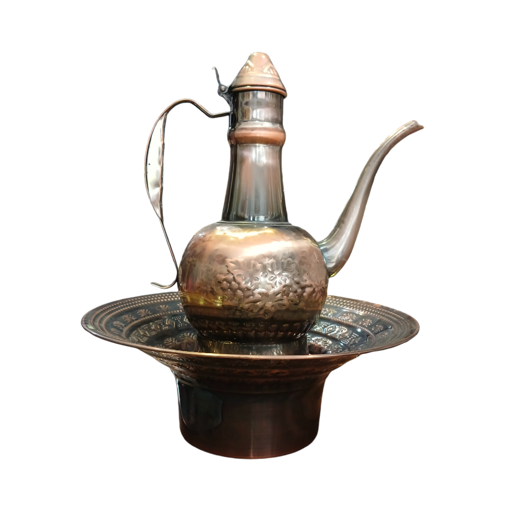 Set Ketel Cuci Tangan Arab, Ketel Stainless Steel Air Tangan Muslim dan Panci Cuci