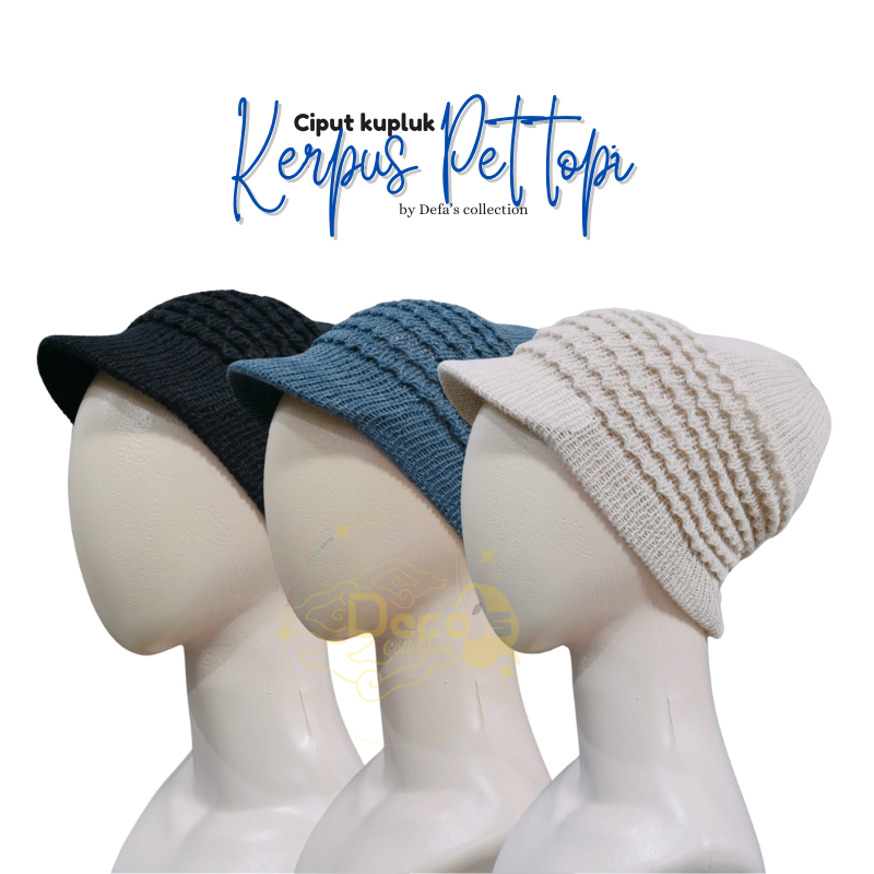 Defa ciput kupluk turban kerpus pet topi nenek nenek ibu nini rajut premium kekinian terbaru