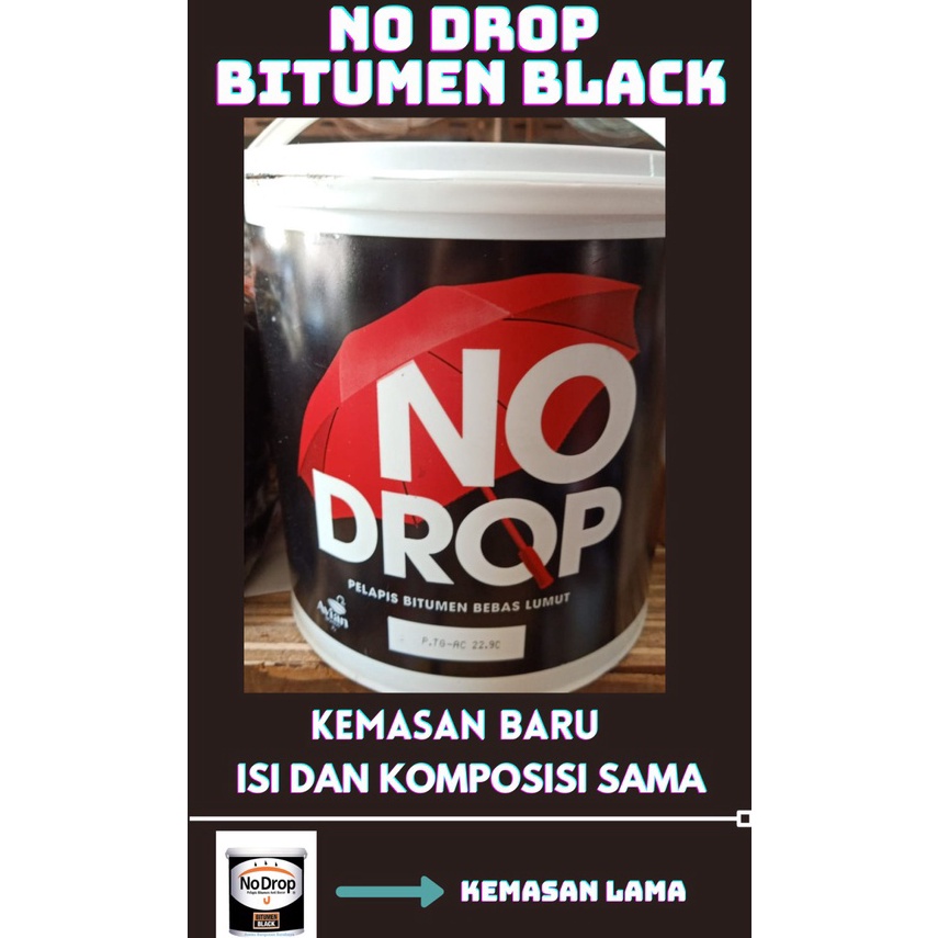 VIRAL CAT PELAPIS ANTI BOCOR NO DROP BITUMEN BLACK 1KG  NODROP 1KG BITUMEN BLACK  NO DROP BITUMEN BL